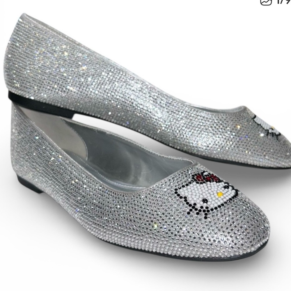 Katy Perry Rhinestone Hello Kitty Ballet Flats NIB size 8 - Picture 1 of 4